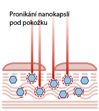 Pronikání nanokapslí pod pokožku